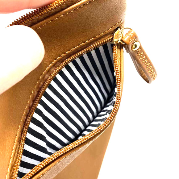 Dasein Womens Tan Faux Leather Crossbody Bag - Picture 7 of 7